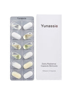 Yunassie Daily Radiance Capsule Skincare packaging with capsules on a white background