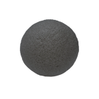 gray foam facial sponge ball on a white background
